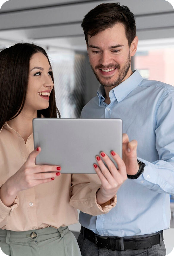 Business professionals collaborating